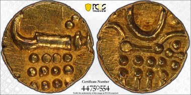 (1666-1724) Fanam Malabar Coast MS63