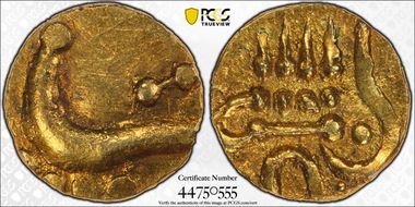 (1795-1850) Fanam Fr-1504, KM-10 MS63