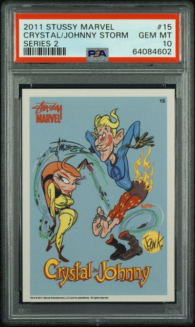 Stussy x Marvel 2011 Series 2 #15 Crystal/Johnny Storm PSA 10
