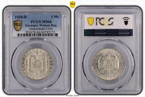 1928-D 3 Mk Dinkelsbuhl J-334 MS66