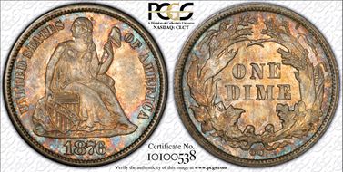1876-CC 10C MS64