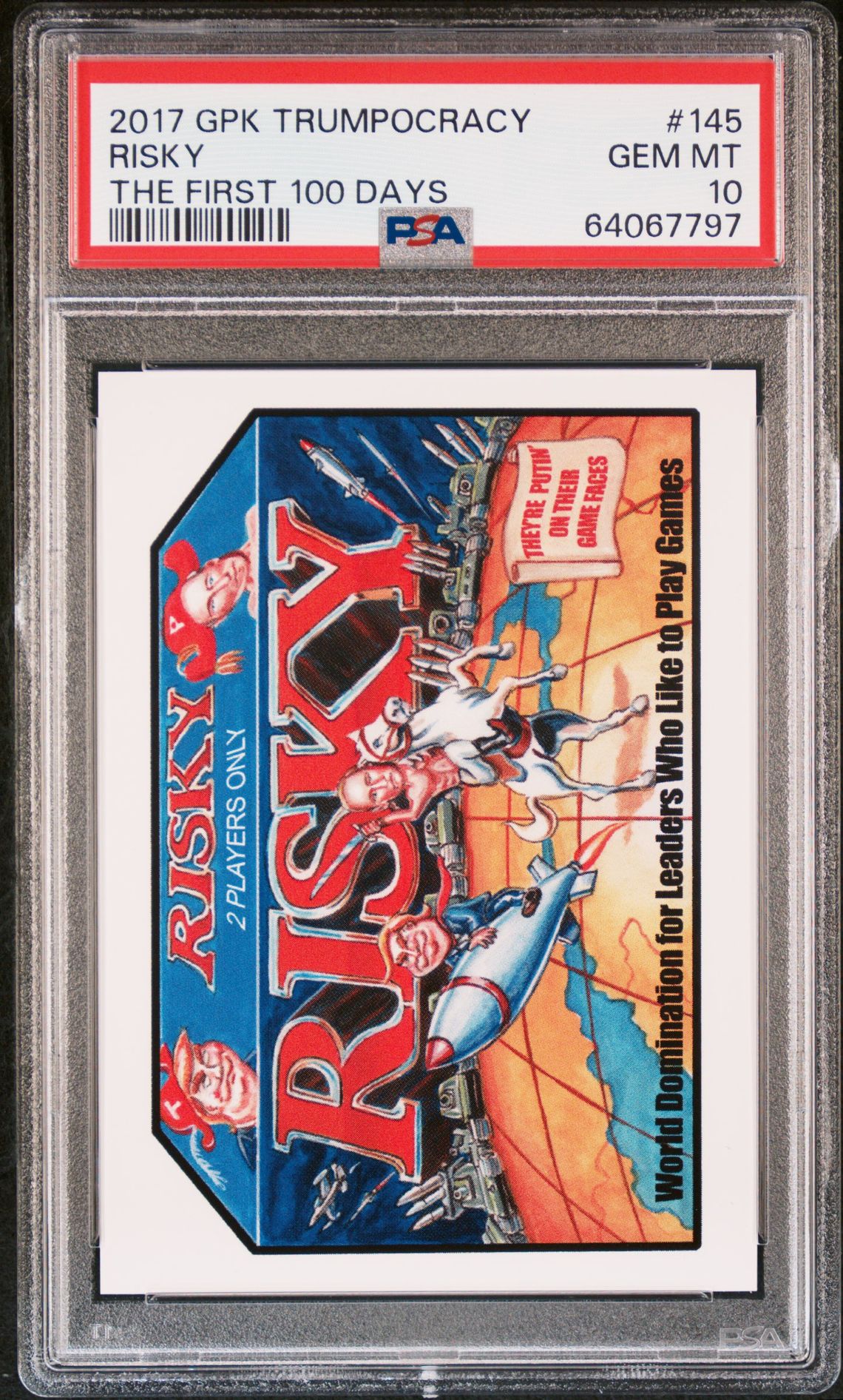 2017 Garbage Pail Kids GARBAGE PAIL KIDS TRUMPOCRACY THE FIRST 100 DAYS #145 Risky front