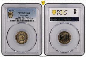 2017-C $2 Lest We Forget Colorized MS68