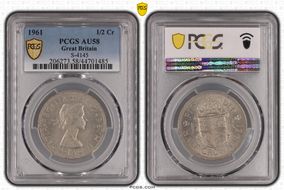 1961 1/2 Cr S-4145 AU58