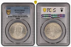 1945 1/2 Cr S-4080 MS63