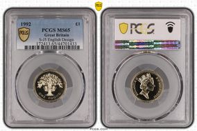 1992 £1 S-J5 English Design MS65