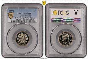 1998 £1 S-J13 Royal Arms Design MS66