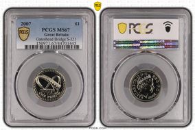 2007 £1 Gateshead Bridge S-J21 MS67