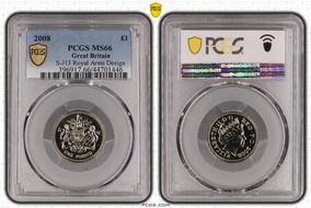 2008 £1 S-J13 Royal Arms Design MS66