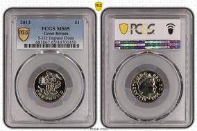 2013 £1 S-J32 England Floral MS65