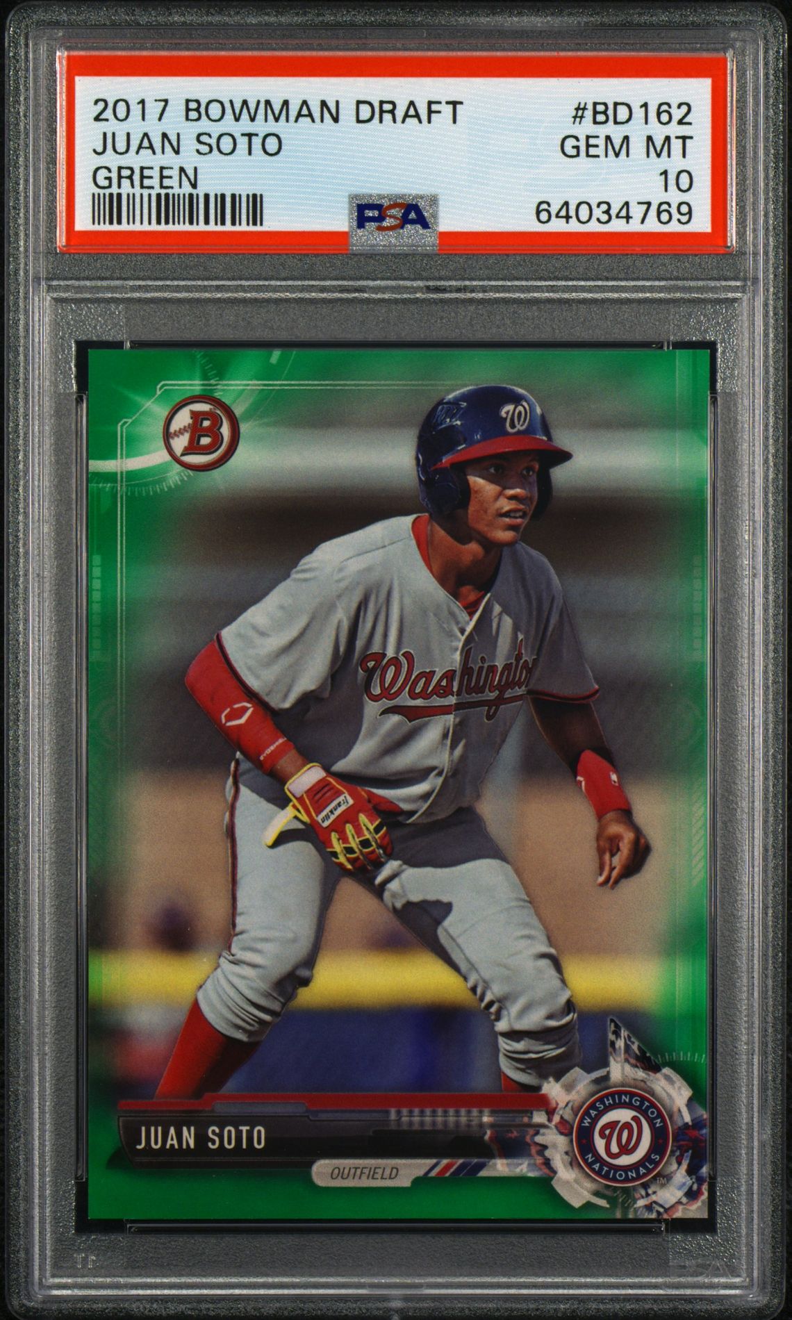 2017 Bowman BOWMAN DRAFT GREEN #BD162 Juan Soto front