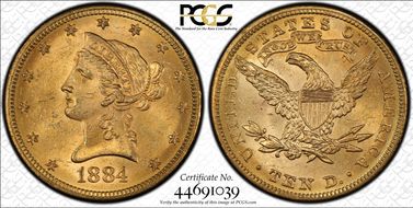 1884 $10 MS63