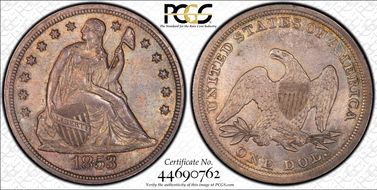 1853 $1 MS63