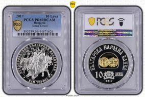 2017 10 Leva Khan Tervel Select Gilt Ag PR69DCAM