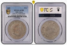 1805 5 Fr KM-24.2 Small Busts AU58