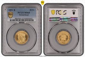 1891 B 20 Fr MS65
