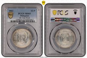 1961 1/2 P Dr. Jose Rizal KM-191  Ag MS65