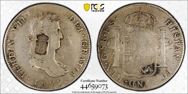 (1834) 870 R Gomes-M2.29.63 C/M on Mex 1822/1-Ga FS 8R N1