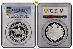 2022 £2 Platinum Jubilee Ag PR69DCAM