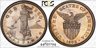 1908 Peso PR68