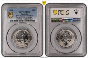 2016 20C Dirk Hartog's Landfall Frosted Uncirculated MS70