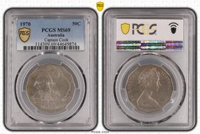 1970 50C Captain Cook MS69