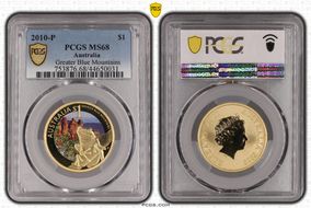 2010-P $1 Greater Blue Mountains Colorized MS68