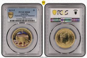 2011-P $1 Australian Fossil Mammal Sites MS68