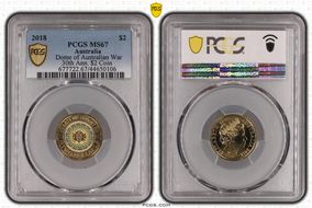 2018 $2 Dome of Australian War 30th Ann. $2 Coin Colorized MS67