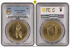 2001 $5 Sir Donald Bradman MS68