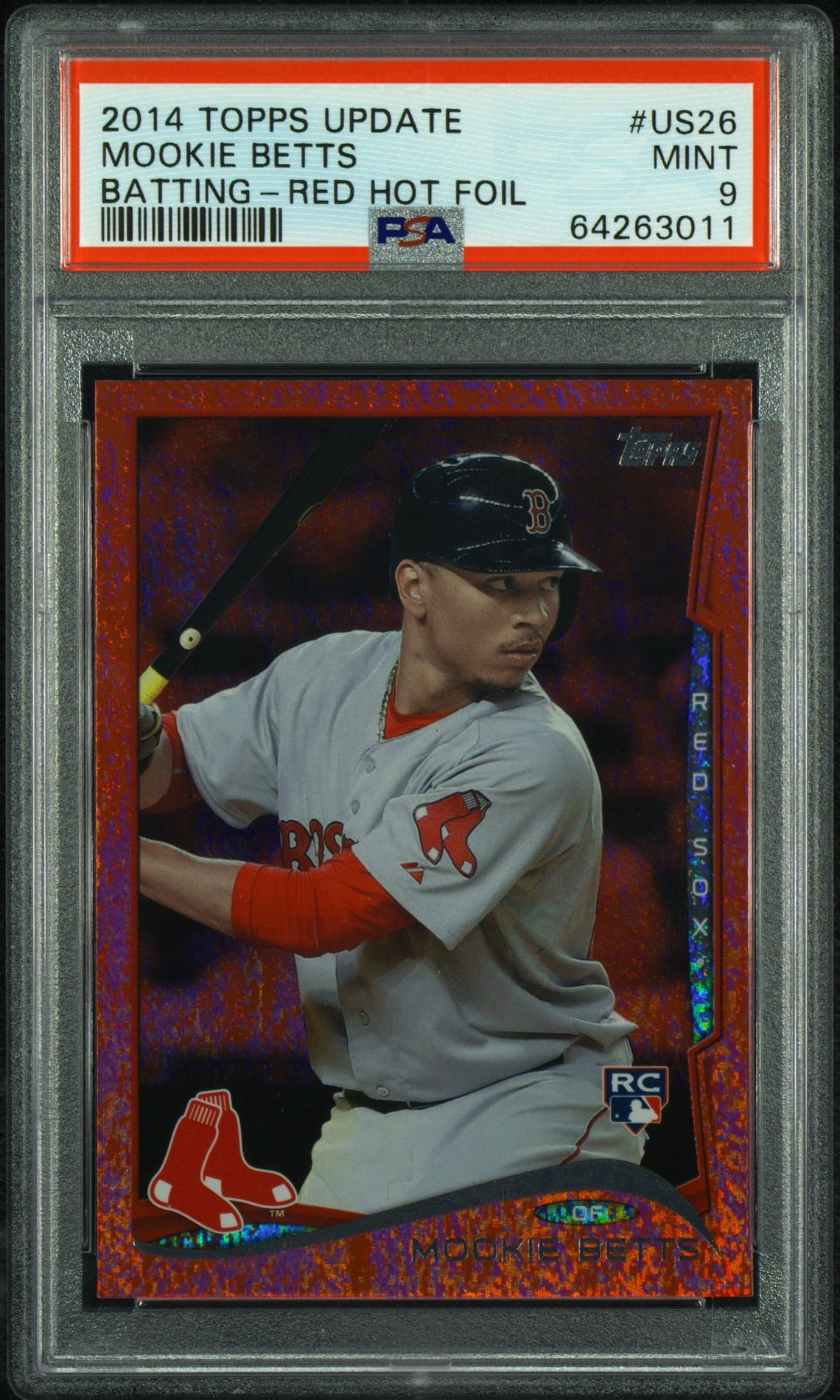 2014 Topps TOPPS UPDATE BATTING-RED HOT FOIL #US26 Mookie Betts front