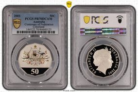 2001 50C Centenary of Federation Colorized PR70DCAM