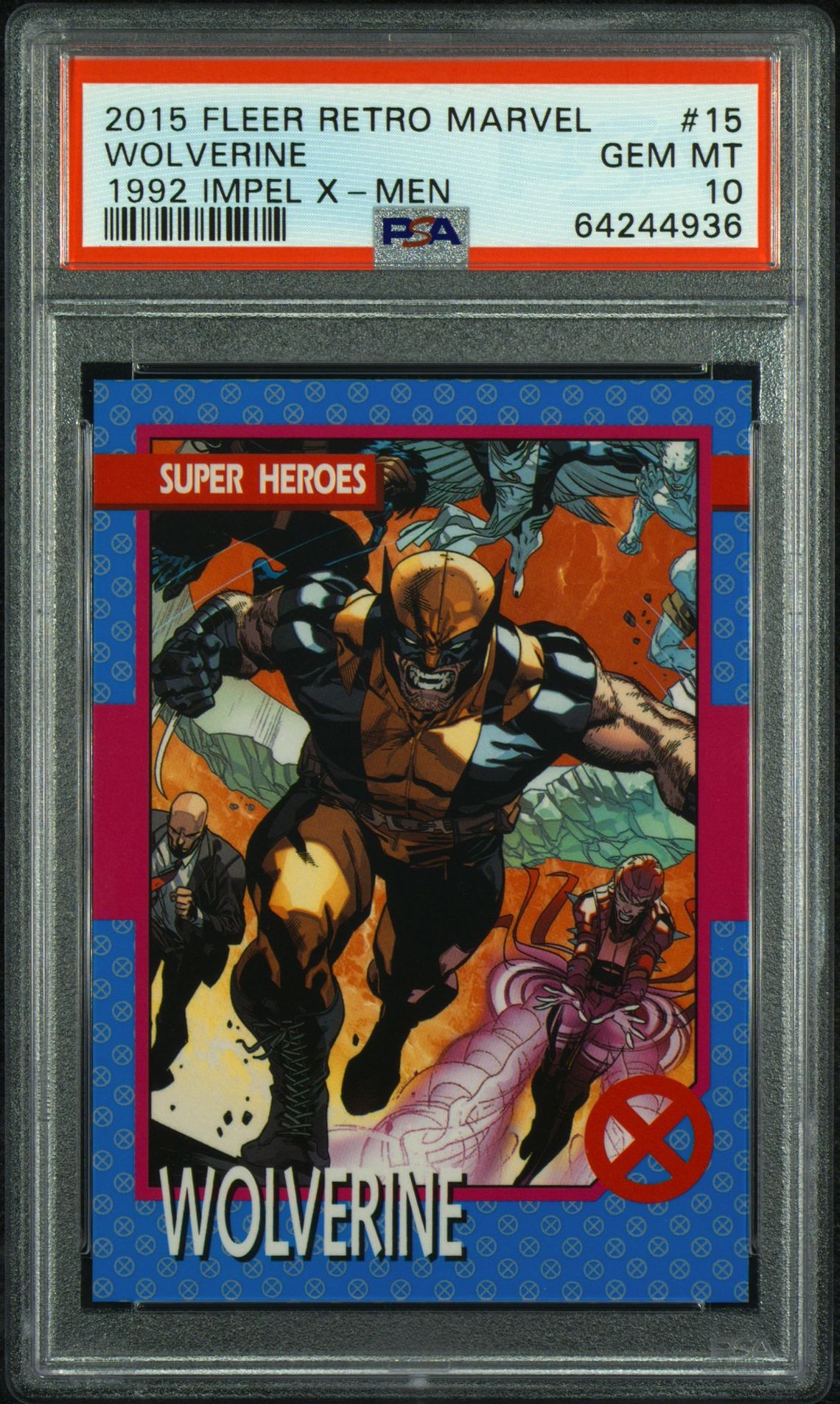 2015 Fleer FLEER RETRO MARVEL 1992 IMPEL X-MEN #15 Wolverine front