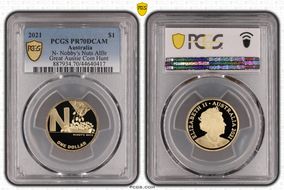 2021 $1 N- Nobby's Nuts AlBr Great Aussie Coin Hunt PR70DCAM
