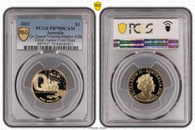 2021 $1 Q- Queen Victoria Market AlBr Great Aussie Coin Hunt PR70DCAM
