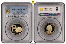 2021 $1 P- Pavlova AlBr Great Aussie Coin Hunt PR70DCAM
