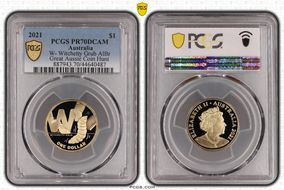 2021 $1 W- Witchetty Grub AlBr Great Aussie Coin Hunt PR70DCAM