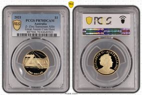 2021 $1 Z- Zinc Sunscreen AlBr Great Aussie Coin Hunt PR70DCAM