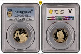 2021 $1 A- Akubra AlBr Great Aussie Coin Hunt PR70DCAM