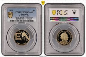2021 $1 E- Emu AlBr Great Aussie Coin Hunt PR70DCAM