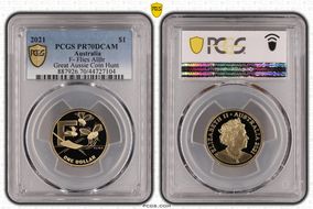 2021 $1 F- Flies AlBr Great Aussie Coin Hunt PR70DCAM