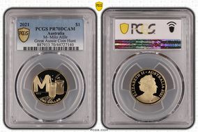 2021 $1 M- Milo AlBr Great Aussie Coin Hunt PR70DCAM