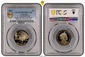 2021 $1 L- Lyrebird AlBr Great Aussie Coin Hunt PR70DCAM