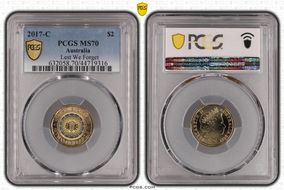 2017-C $2 Lest We Forget Colorized MS70