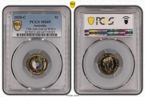 2020-C $2 75th Ann End of WWII Colorized MS69