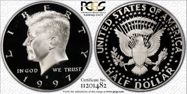 1997-S 50C Silver PR70DCAM