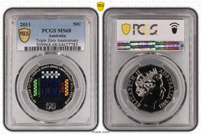 2011 50C Triple Zero Anniversary Colorized MS68