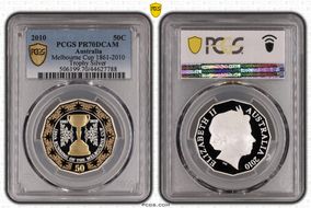 2010 50C Melbourne Cup 1861-2010 Trophy Silver PR70DCAM