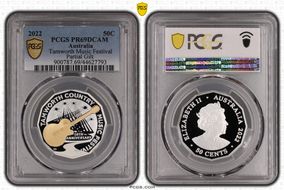 2022 50C Tamworth Music Festival Ag Partial Gilt PR69DCAM