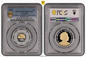 2022 $1 Country Women's Association Partial Gilt PR70DCAM